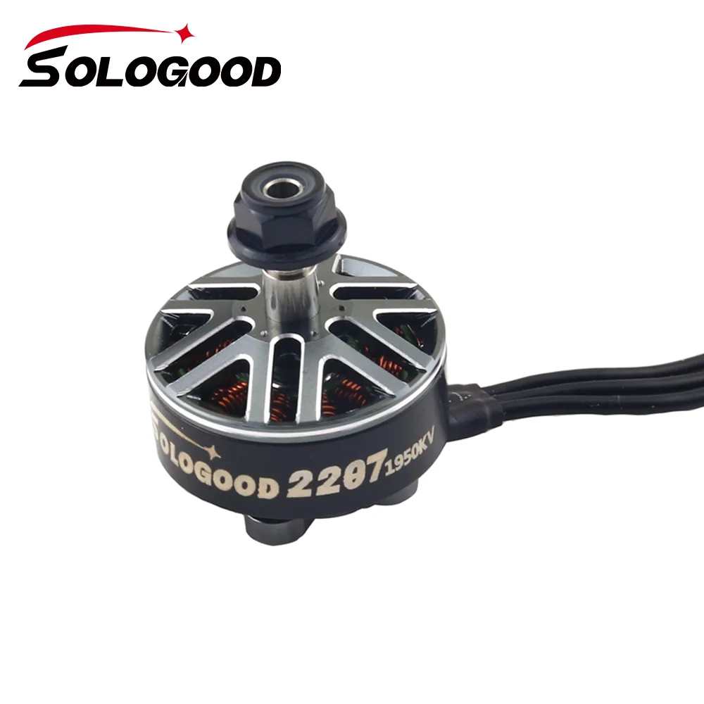 SoloGood 2207 1950KV 2550KV 2-6S Lipo Unibell Brushless Motor 12N14P 5mm Shaft Compatible 5 Inch Propeller for FPV Racing Drone