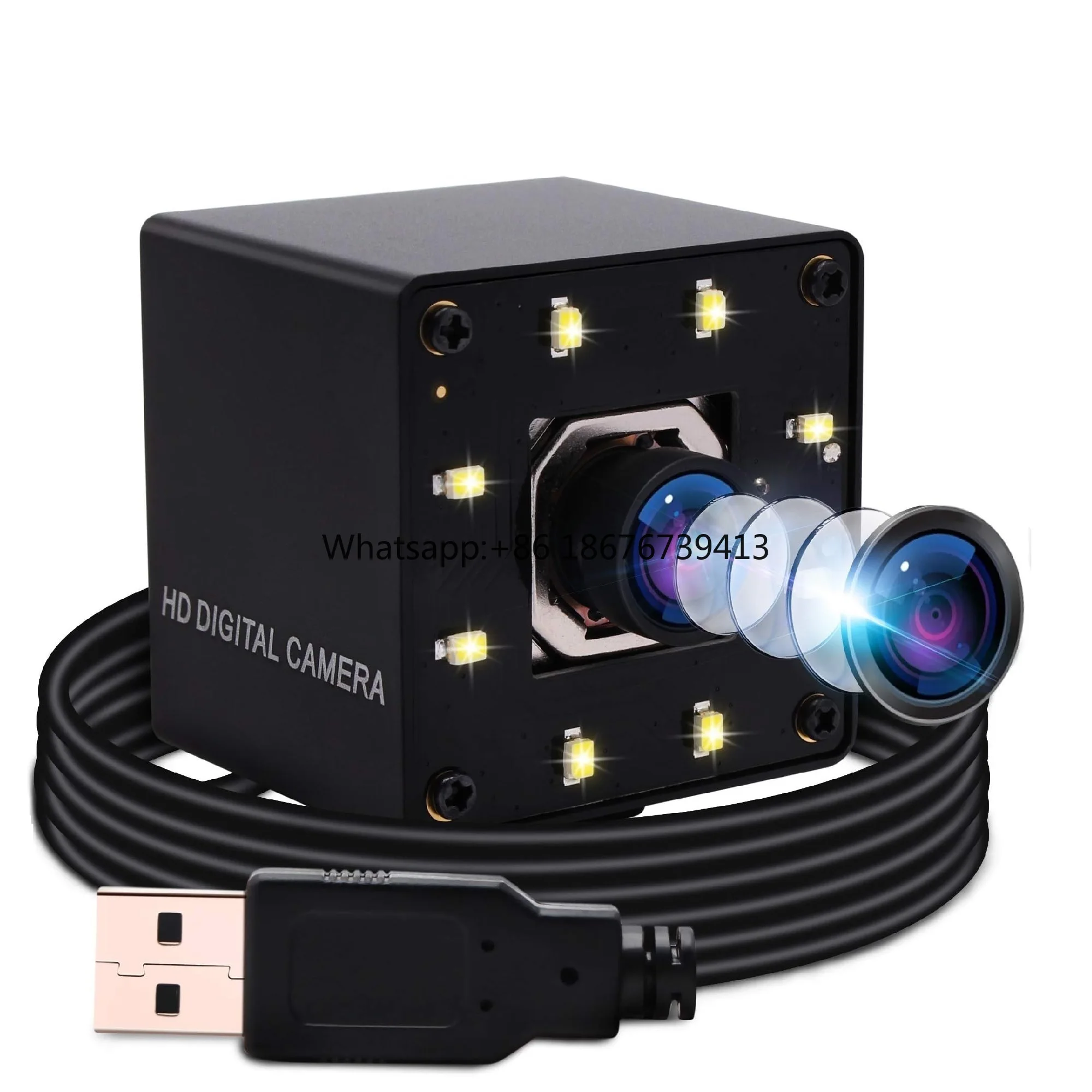 12MP 4K 30FPS 1080P 120FPS High Speed Autofocus USB Webcam Night Vision No Distortion Lens for Machine Vision