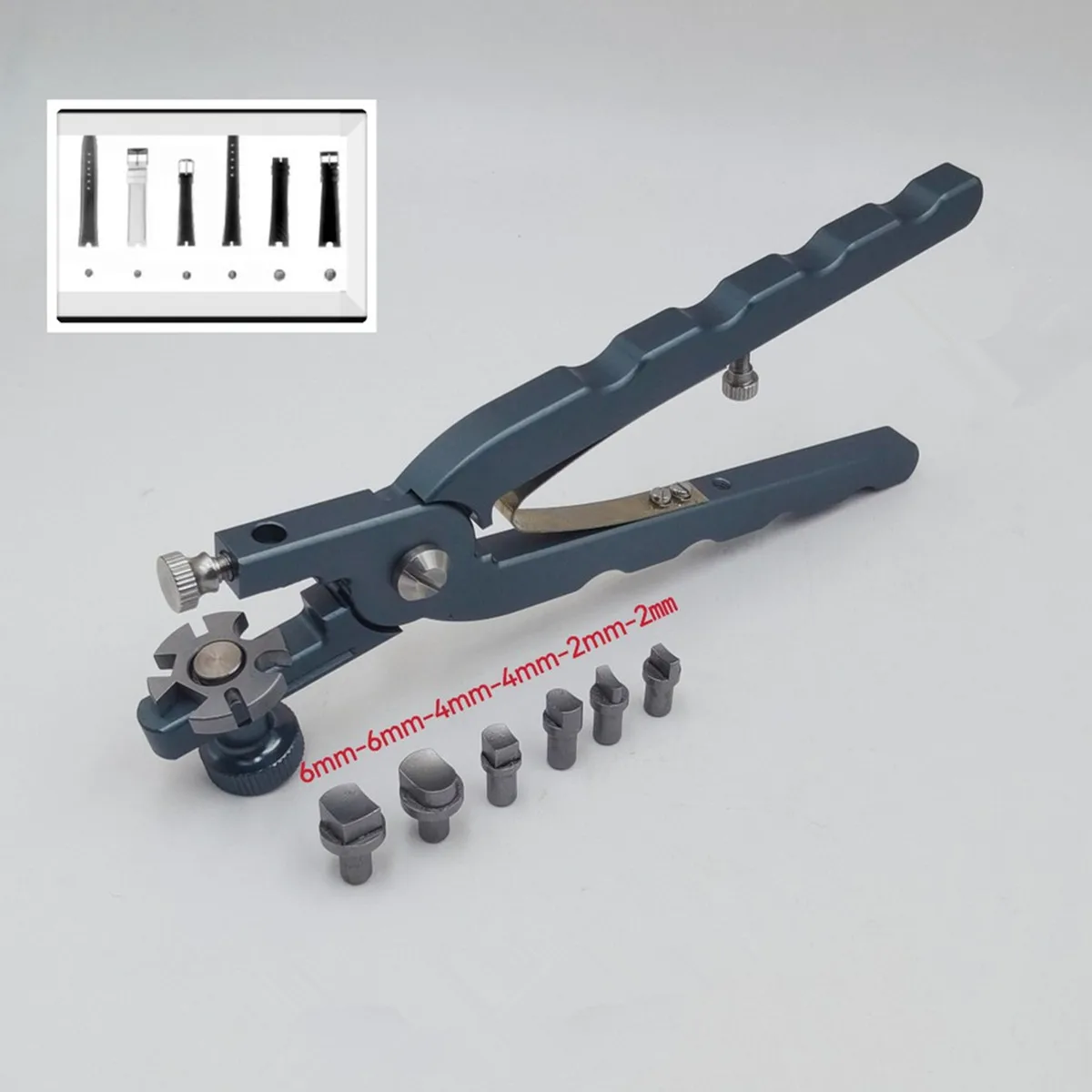 

2 мм/4 мм/6 мм 6 форм для часов, резак для кожаного ремешка, плоскогубцы, инструмент для снятия ремешка, регулировочный инструмент, аксессуары для часовщиков