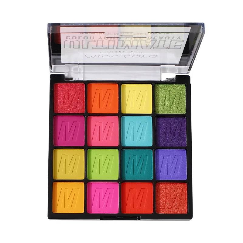 Maquillaje profesional, paleta de sombras definitiva, sombra de ojos de colores ricos, 16 tonos impresionantes para durar, brillo cosmético colorido mate