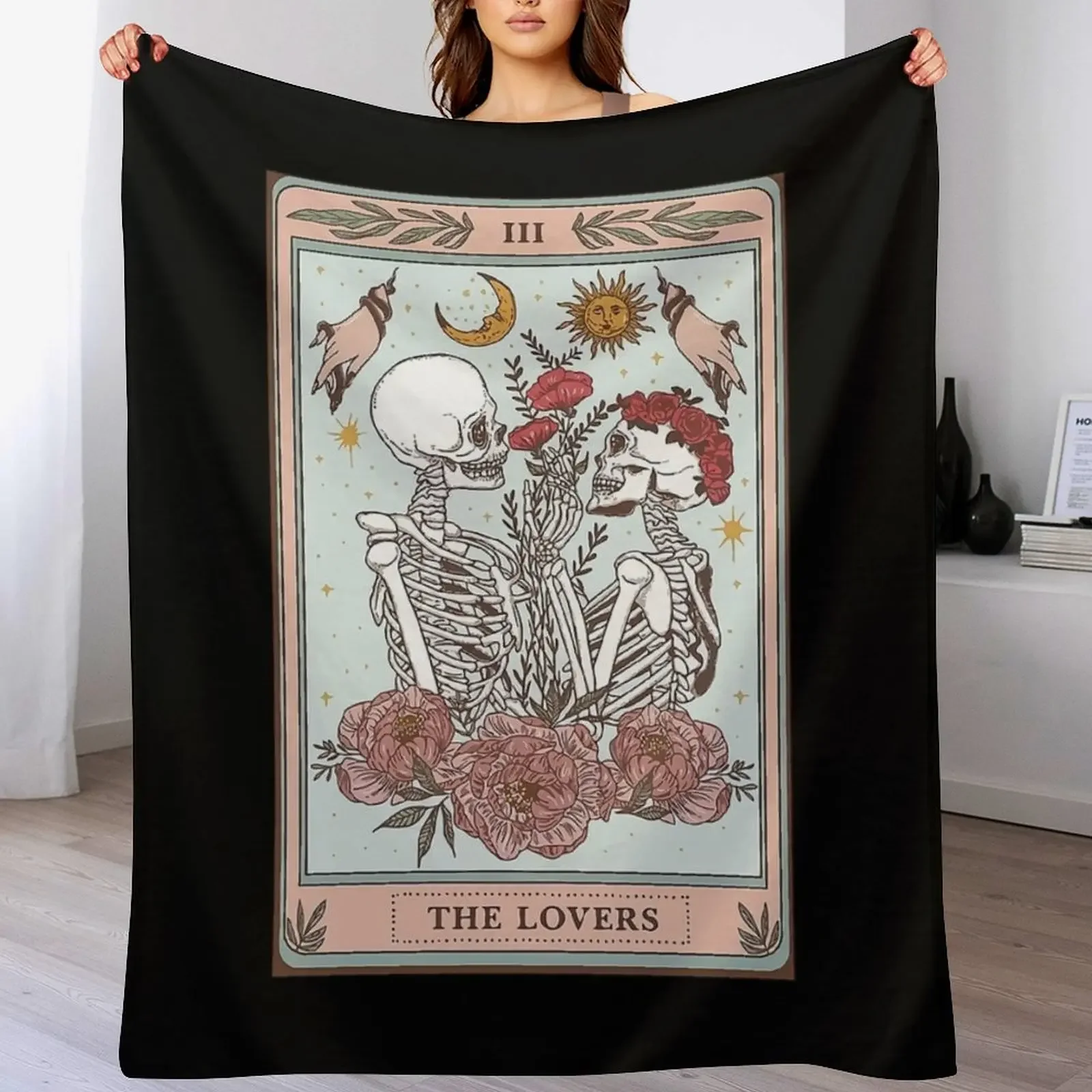 tarot the lovers art Throw Blanket Stylish Decor Blanket Gift for Friends Roommate