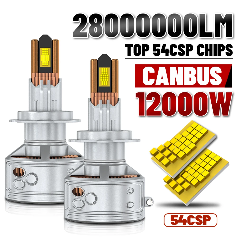 12000W H4 H7 LED Headlight H1 H11 H8 9005 HB3 9006 HB4 28000000LM 9054 CSP Canbus 32 Copper Tube Car Lamp Turbo Fog Lamp 6000K