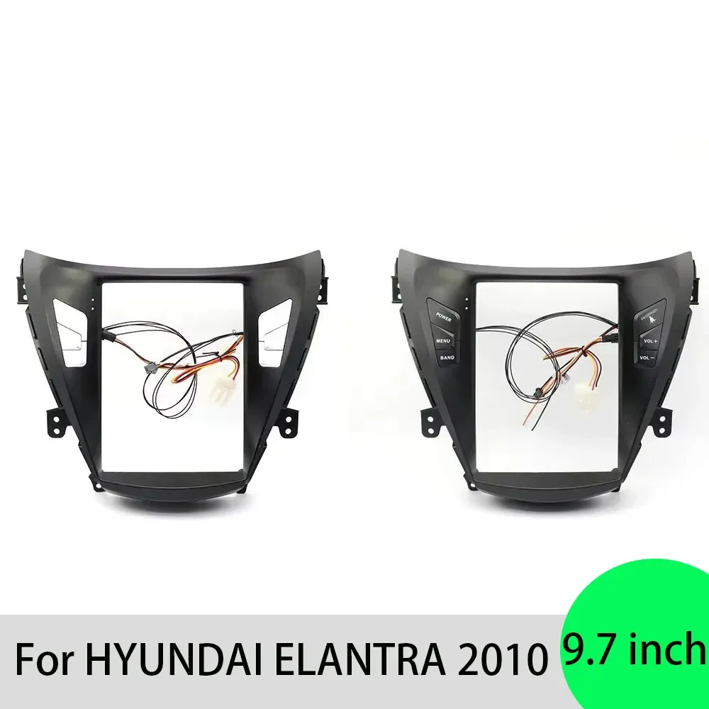 For HYUNDAI ELANTRA 2010 9.7 Inch 2 Din Car Radio Fascias Tesla Style Multimedia Frame Video Player Navigation DVD Panel Trim