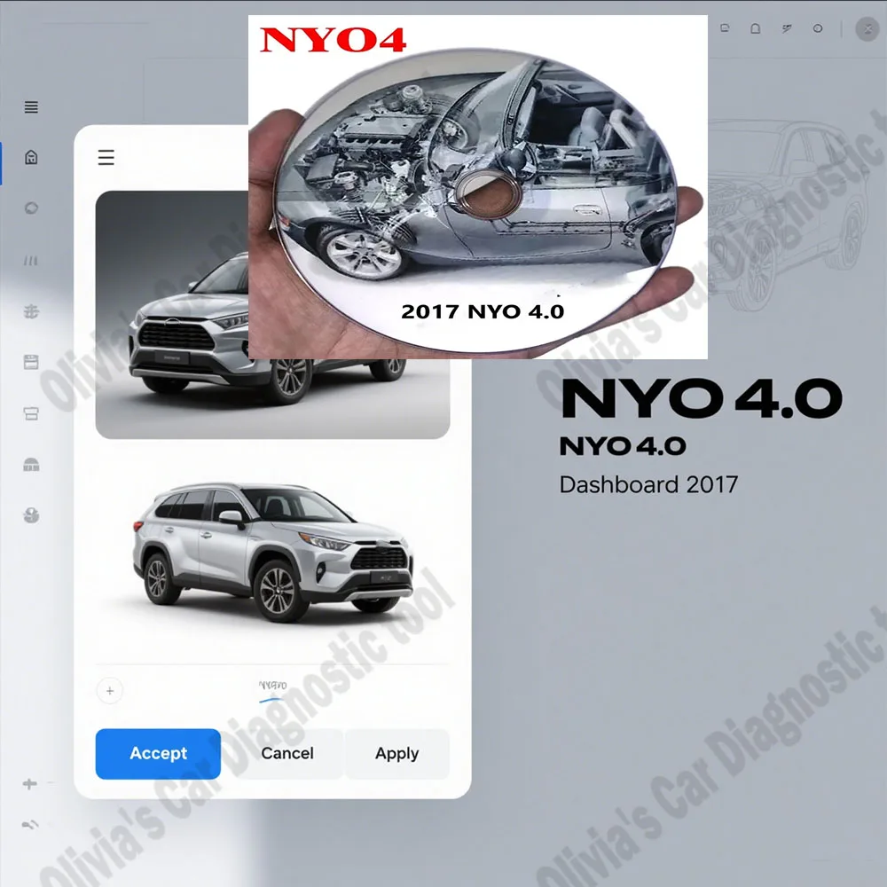 

New NYO 4.0 obd2 scanner Full Database Airbag+Carradio+Dashboard+IMMO+Navigation AutoData Car accessories Software for Car Radio