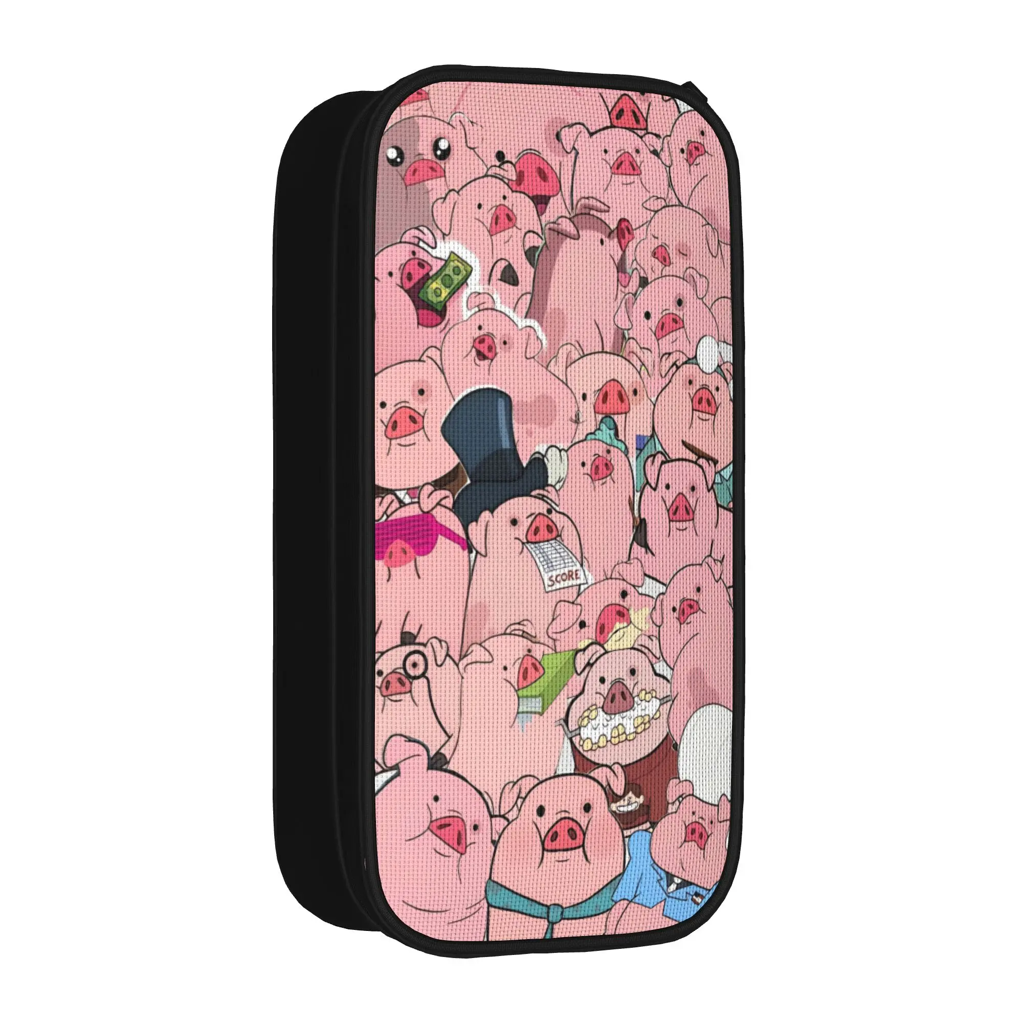 G-Gravity Falls Pencil Case  School Pencil Cases Double Layer Kids Kawaii Large Pencil Pouch Stationery Organizer