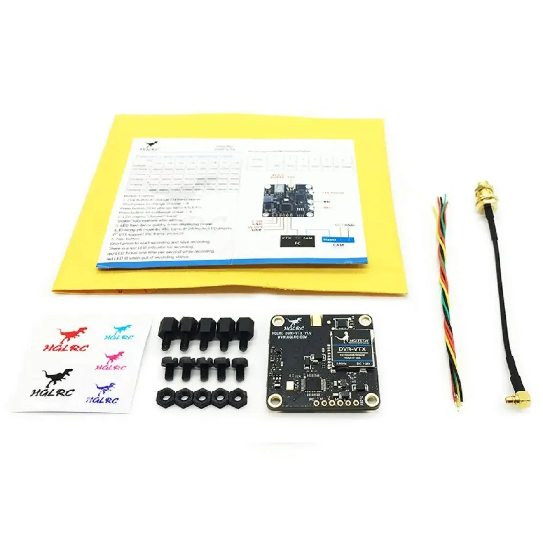 HGLRC DVR-VTX FPV AIO 송신기 RP-SMA 암/SMA 암, FPV 송신기 RC 드론용, 30.5x30.5mm, 5.8GHz, 40CH