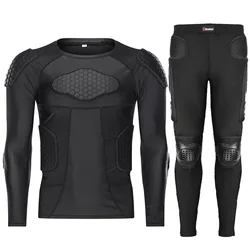 Motorcycle Armor Men Moto Suit Black Moto Body Armor Motorbike Motocross T-Shirt Pants Jacket Base Layer Protective Gear