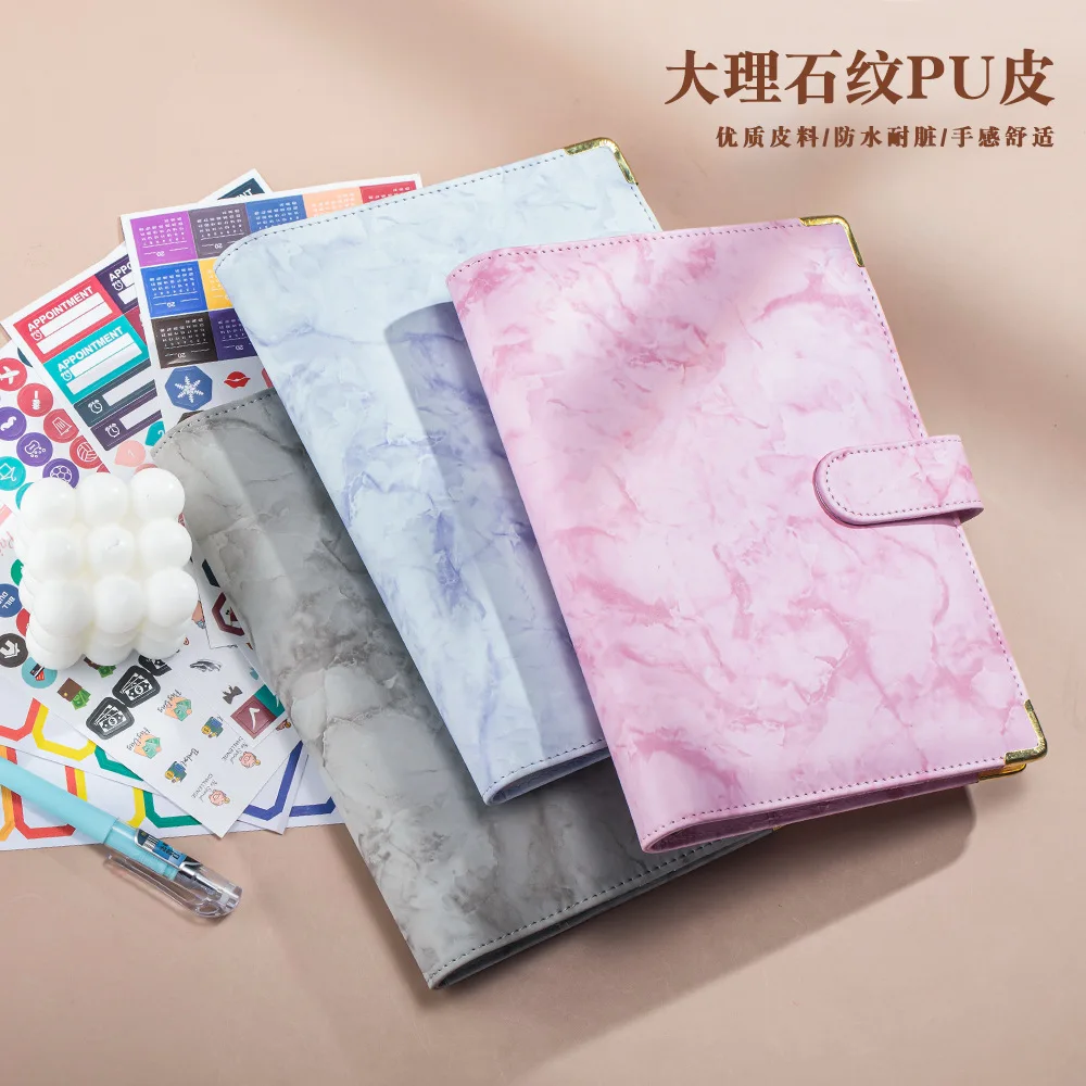 PU Marble Leather A6 Handbook Notepad Budget Loose-leaf Book A5 Loose-leaf Notebook