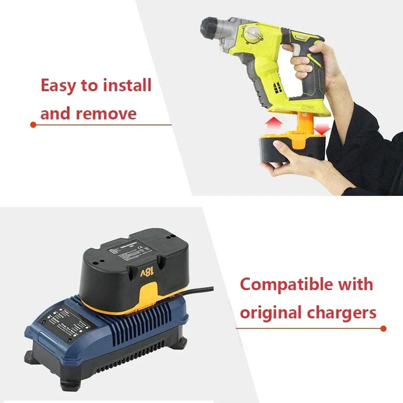 

Аккумулятор 18В 4800мАч для Ryobi P100 P101, совместимый с ABP1801 ABP1803 BPP1820, для беспроводных электроинструментов