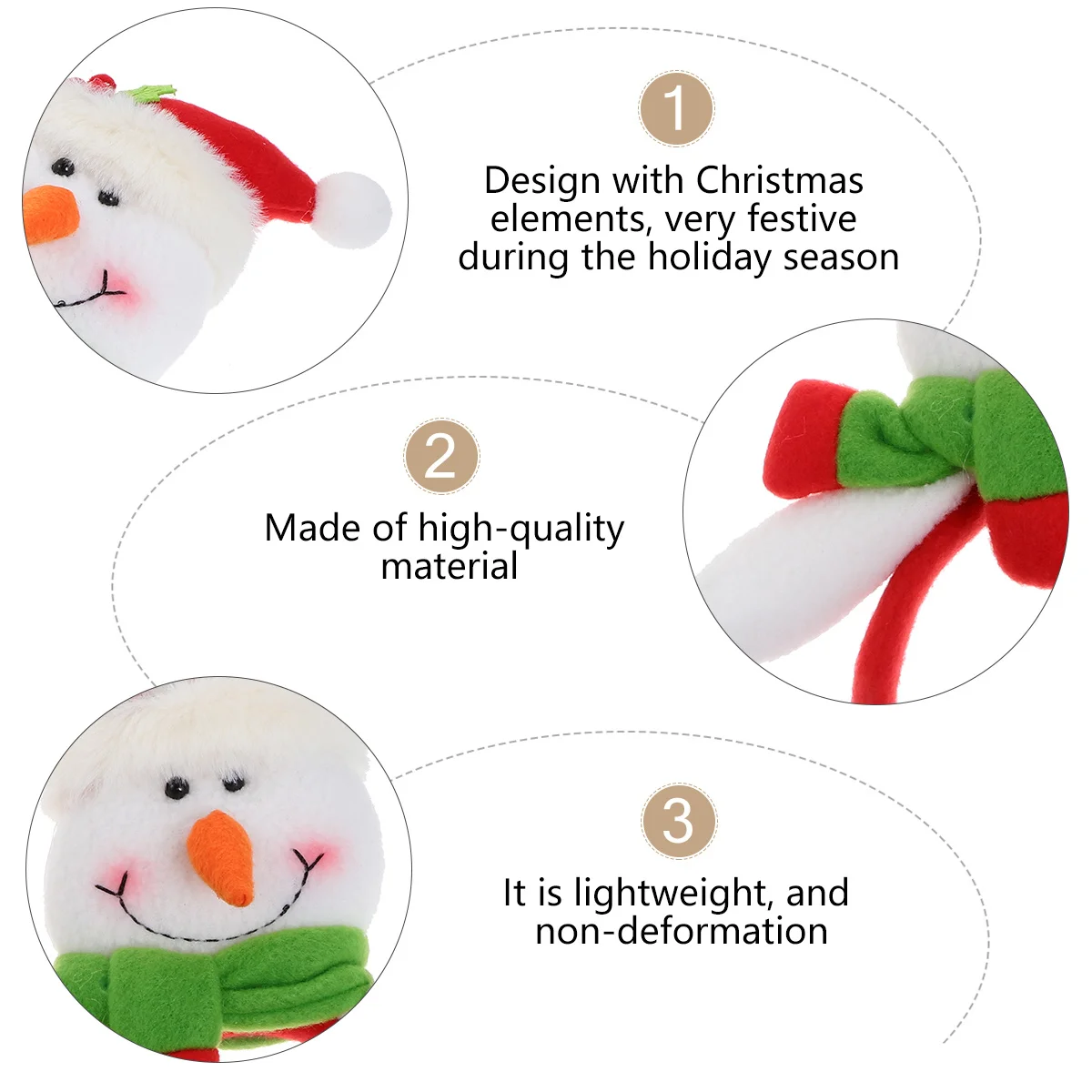 

1Pcs Snowman Hair Hoop Cute Christmas Hair Band for Children Safe Comfortable Fancy Dress Party Accessory Holiday Decor