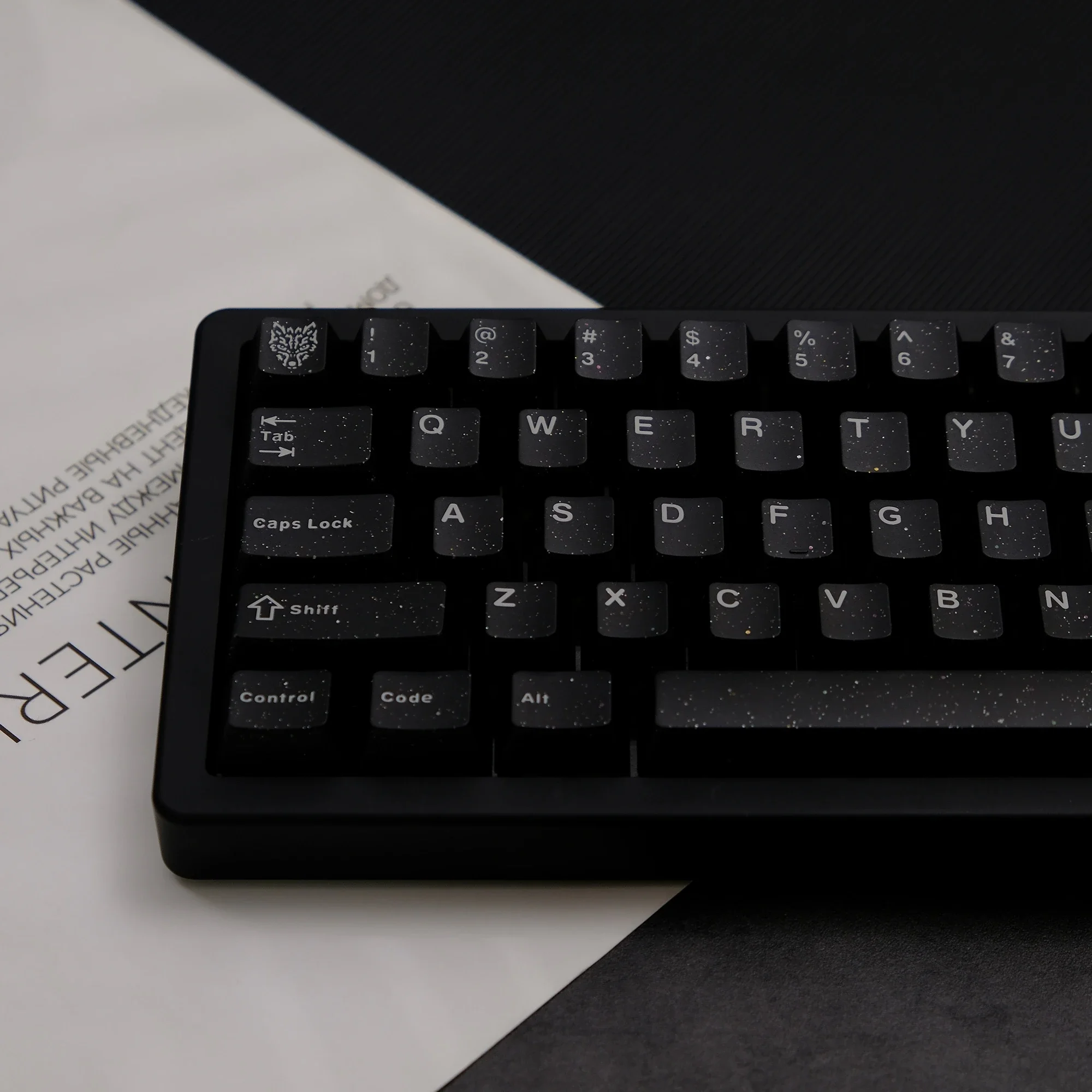 

114 Aifei ABS Keycaps Bling Black Double Shot Cherry Height Translucent for Mechanical Keyboard 6.25u 7u Anne Pro 2 Gk68 Game