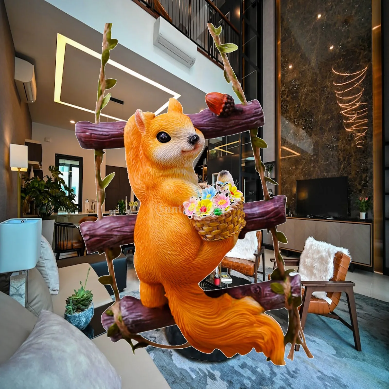 Garden Suspended Animal Decor Resin Statue, gift, Robust compact works of art,