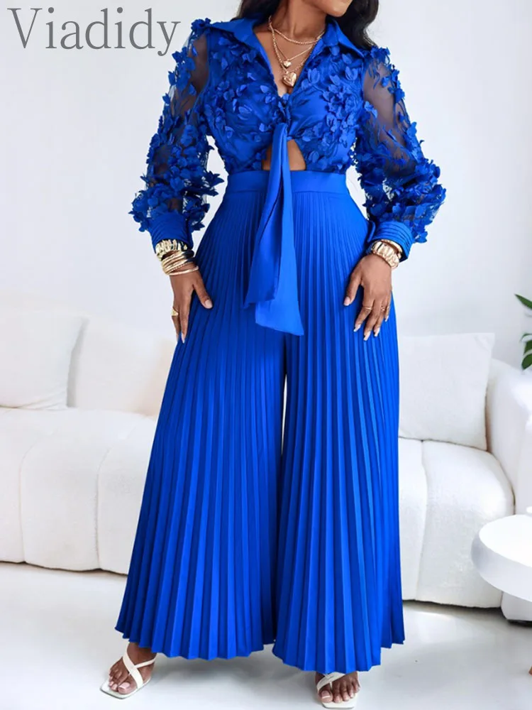 

Women's Sexy Solid Color Solid Color Sheer Mesh Long Sleeve Deep V Neck Wide Leg Jumpsuits Rompers