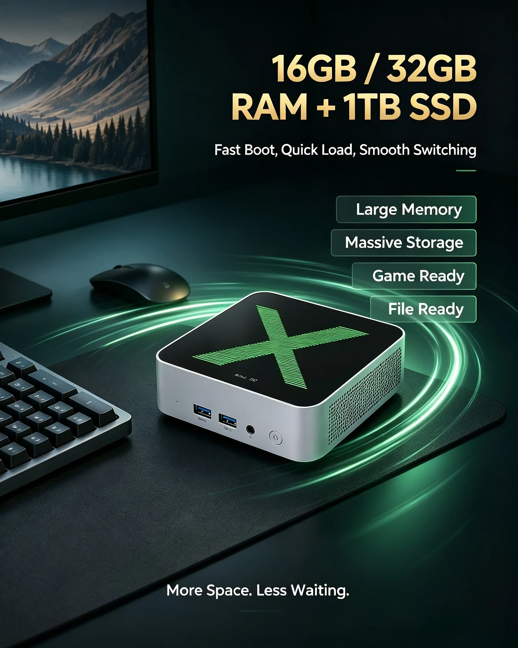 High Speed Intel I9 10980HK Mini PC Windows 11 16GB RAM 1TB/2TB SSD WiFi6 BT5.2 Compact Desktop For Daily Office Gaming Learning