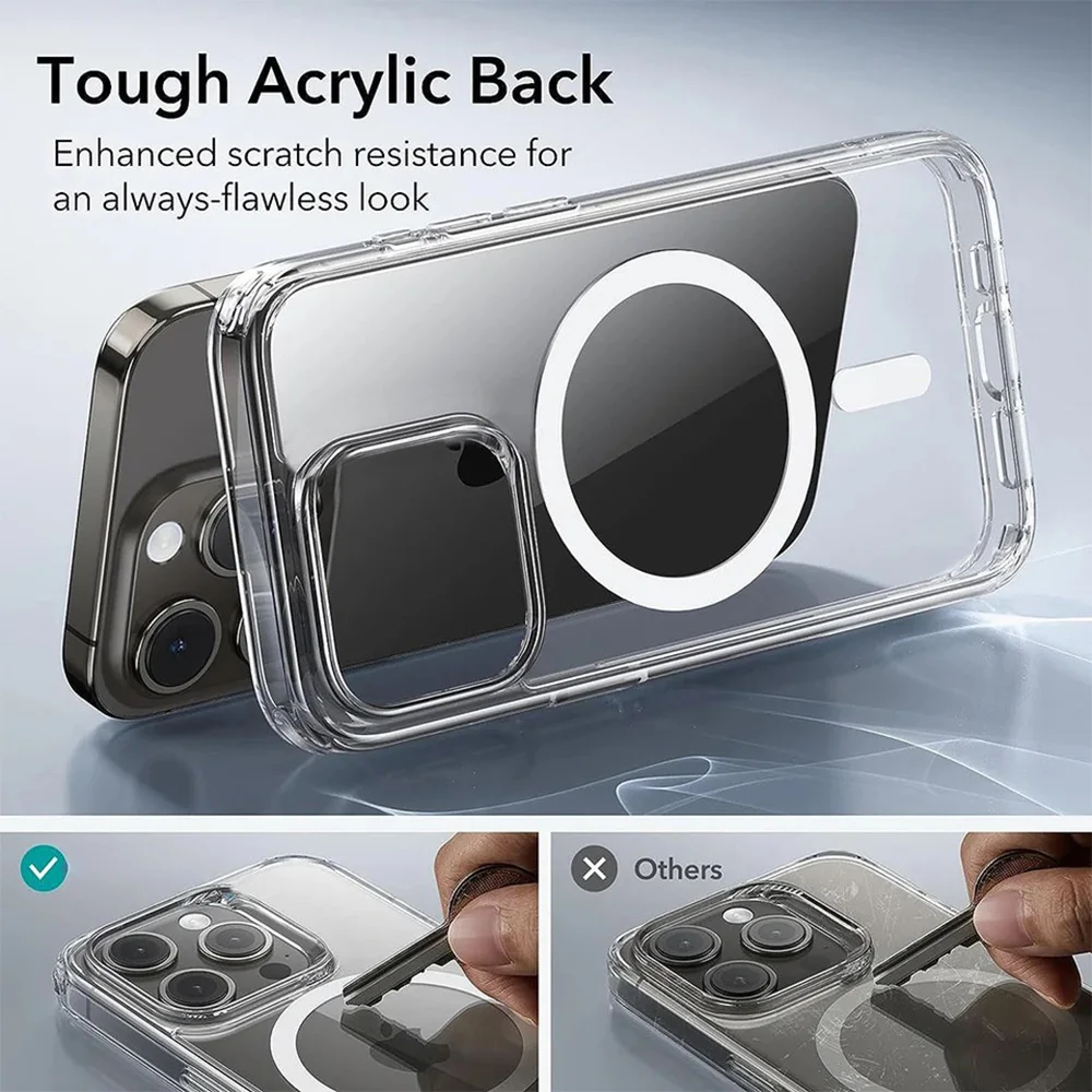 Magnetic Clear Slim Phone Cases for iPhone 15 Pro Max 14 Plus 13 12 11 Rugged Transparent Protective Phone Covers image 4