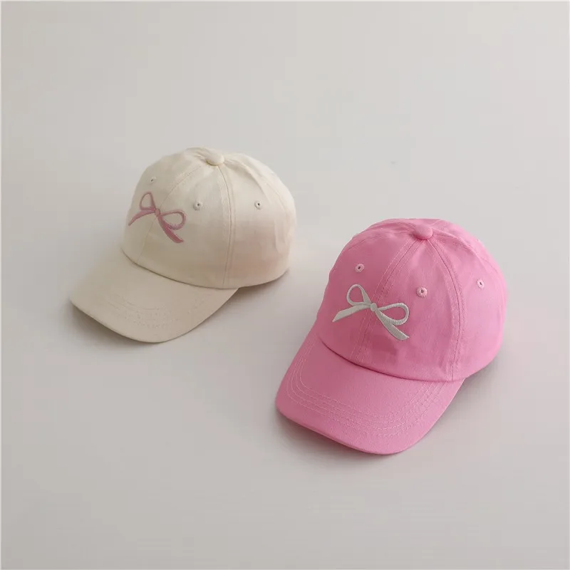 

Fashion Children Embroidery Bow Baseball Hats Kids Accessories Boy Girl Vacation Sunscreen Hat Cotton Baby Adjustable Casual Cap