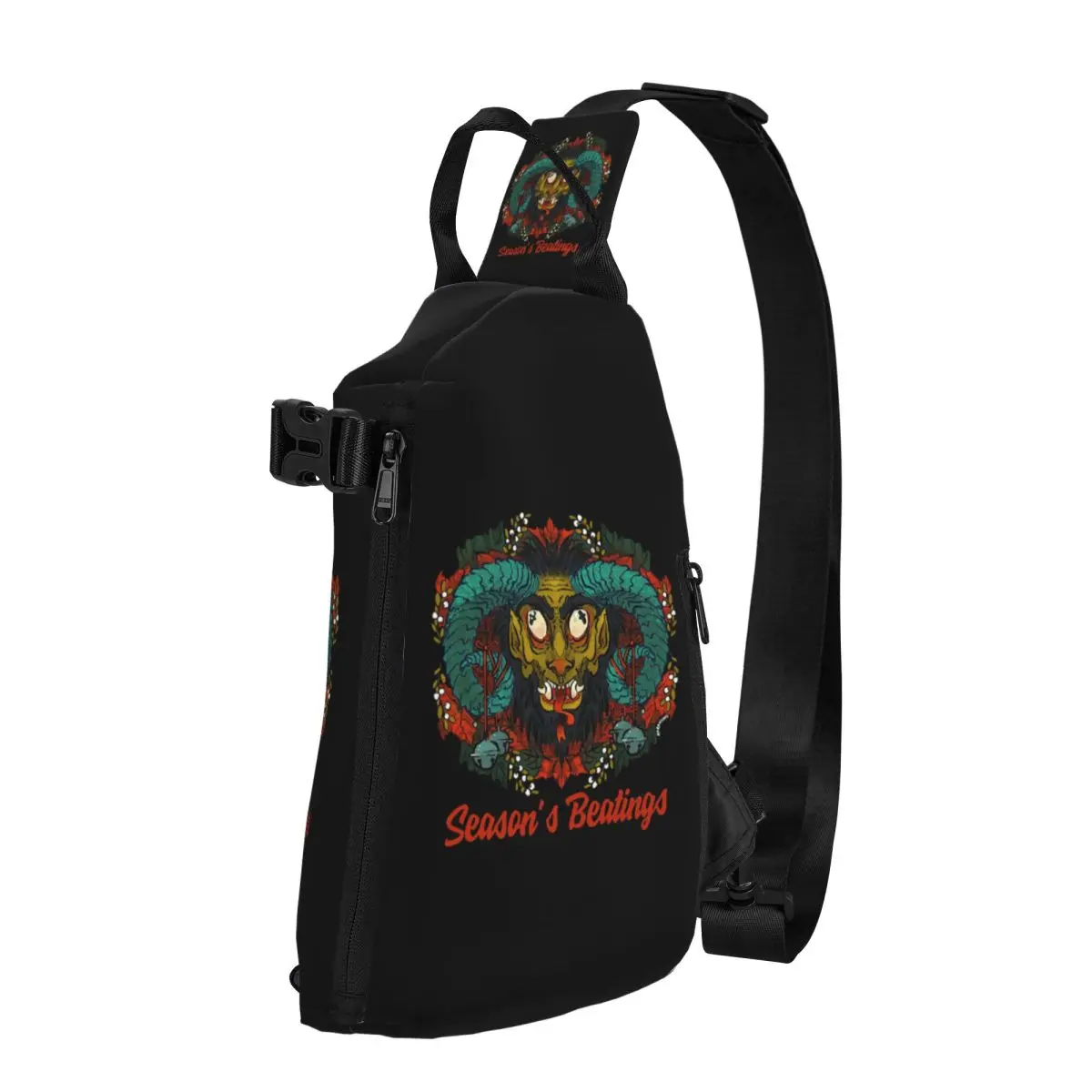 People Call Me Ugly Krampus Sweaters Chest Bag Men Sling Crossbody Backpack Chest Bag Travel Hiking Daypack Shoulder Bag