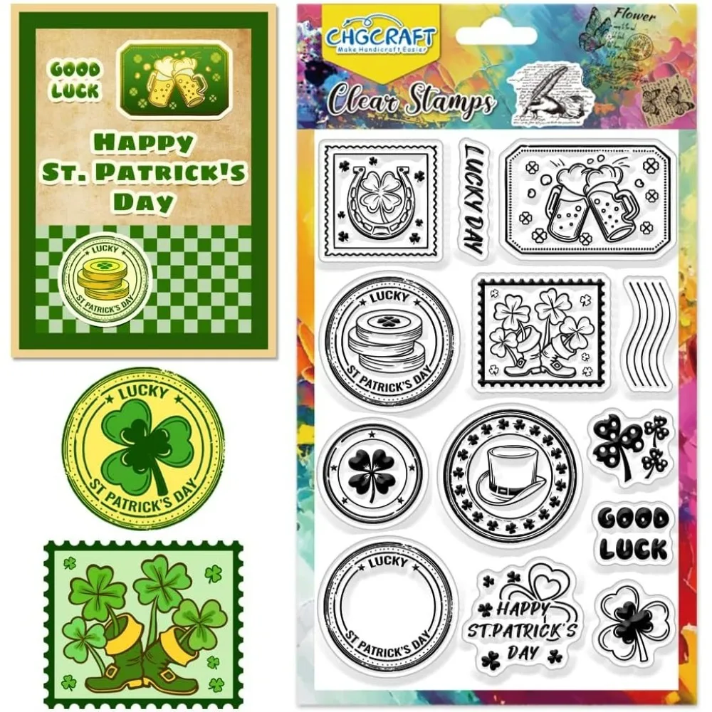 St. Patrick's Day Klare Stempel Silikon Transparente Stempel Logo Muster Klare Stempelsiegel für DIY Scrapbooking Fotoalbum