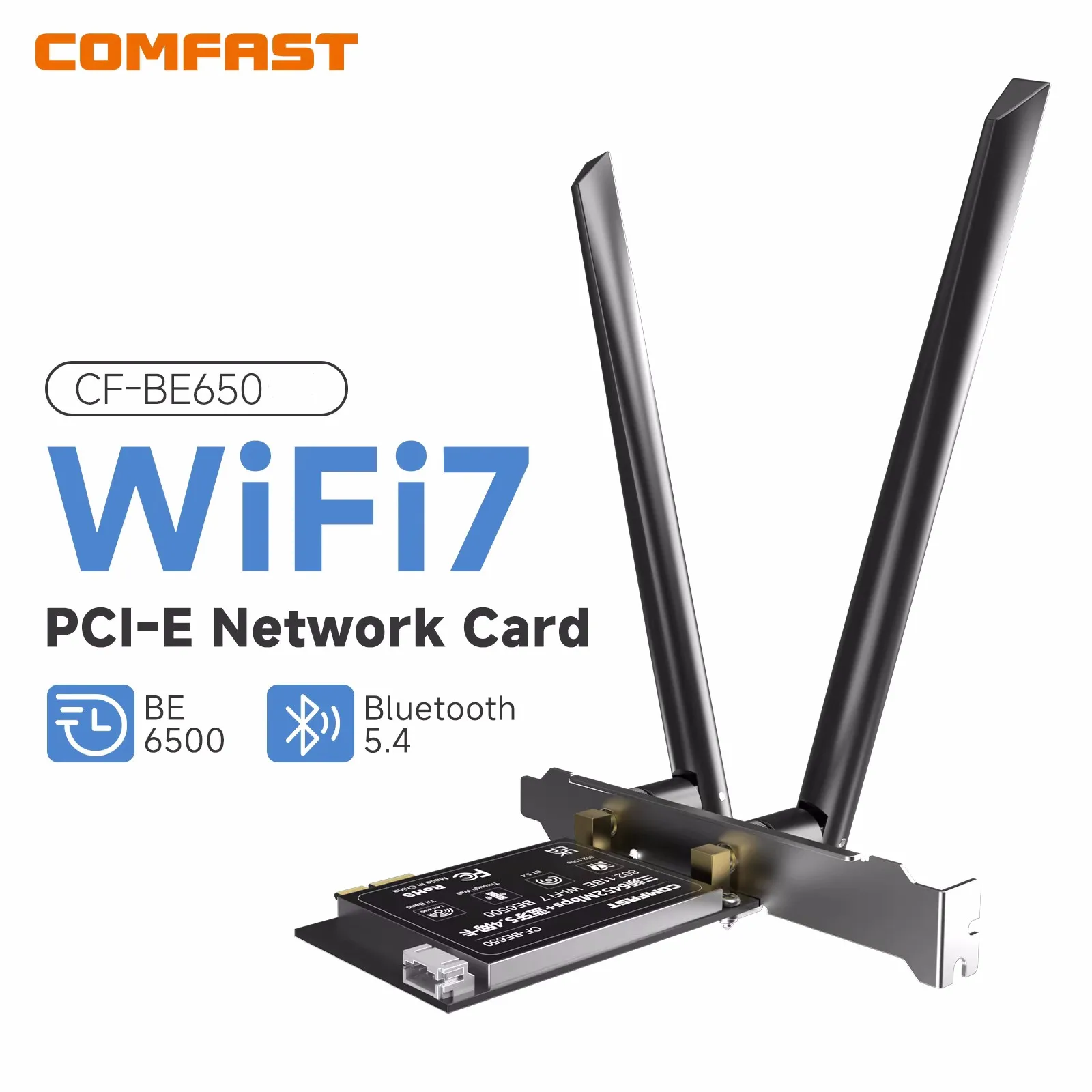 comfast-be6500-24g-58g-6g-wifi7-pcie-ネットワークカード-bluetooth-54-高速接続-ゲーム-オフィス用-pc-ラップトップ-win10-11対応