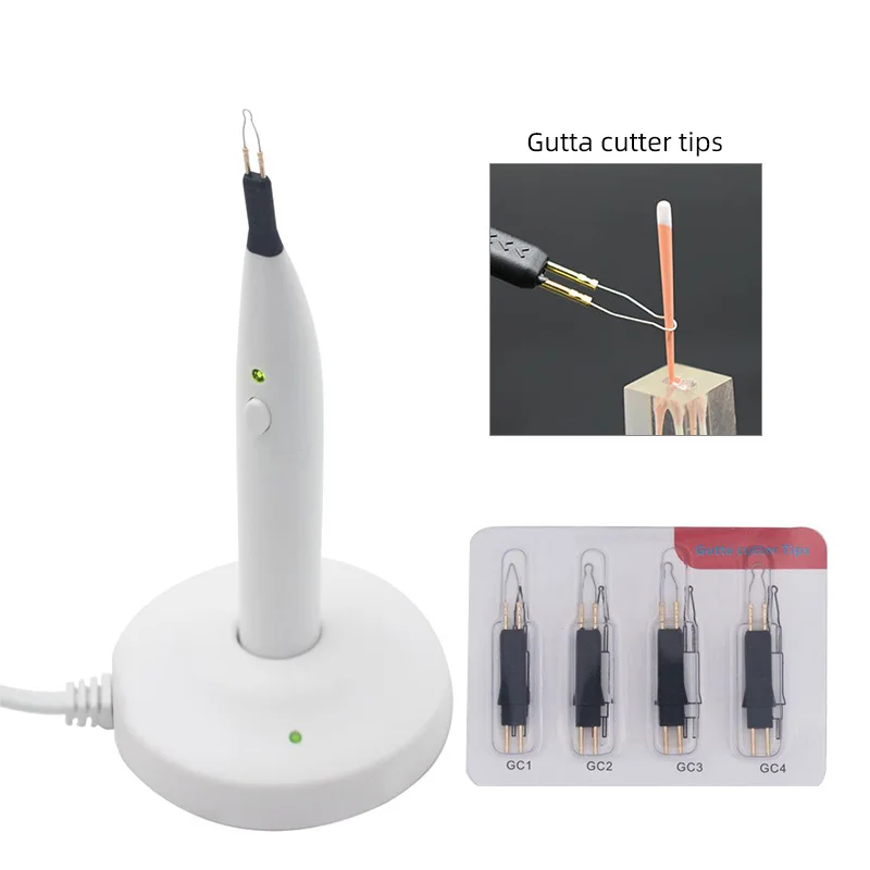 VVDental Dental Gutta Percha Cutter Endodontic Obturation Heating Pen with GC1-GC4 Heating Tips Rechargeable Charging Base