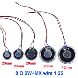 2Pcs Ultra Thin Speaker 8R 32R 0.5W 1W 2W Diameter 20MM 23MM 28MM 36MM 40MM With MX Wire1.25 Terminal Wire Length 15cm