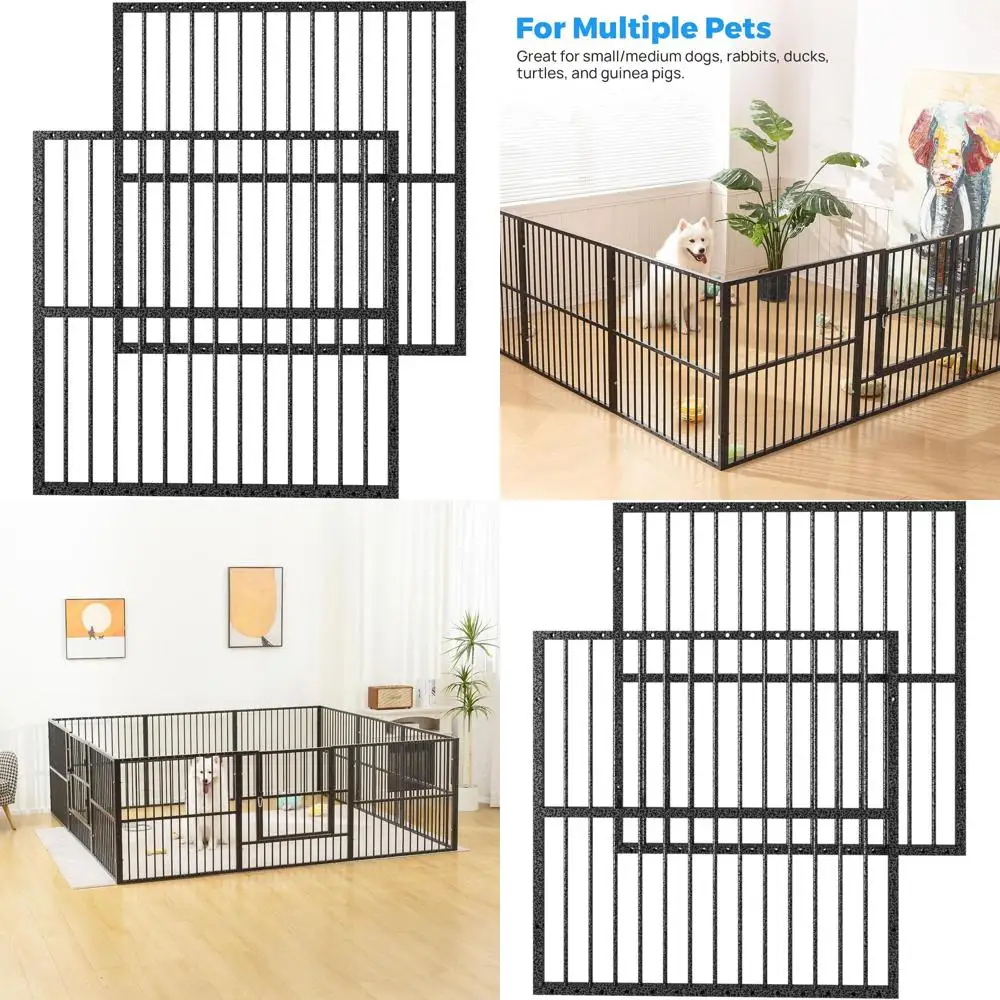 

Портативный вольер для животных высотой 32 дюйма, прочный манеж для щенков с дверцей, простая сборка для использования в помещении/на улице