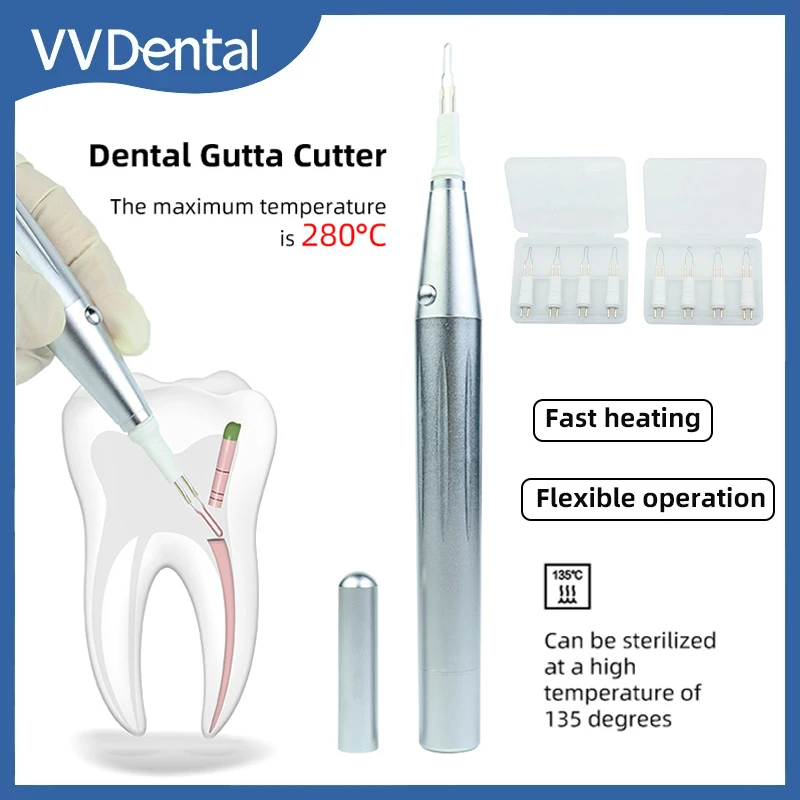 Dental Gutta Percha Tooth Gum Cutter Endo Gutta Cutter Dissolved Breaker Cutter With 8 Tips Fuse Oral Gum Heated Pen Dental Tool