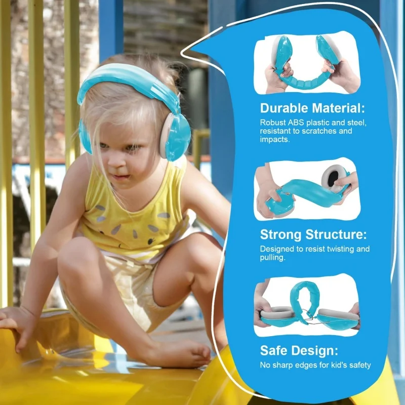 PROHEAR ที่ปิดหูกันหนาวสําหรับเด็ก 2 แพ็คเด็กวัยหัดเดินแบบปรับได้ความปลอดภัยป้องกันการได้ยินเด็กป้องกันหูลดเสียงรบกวนแบบพาสซีฟ