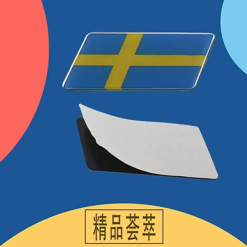 OK For Laptop Wall SUV Off Road car Engine Hood Fender trunk Tail Rear Decal Emblem Premium Sweden National Flag Badge Sticker