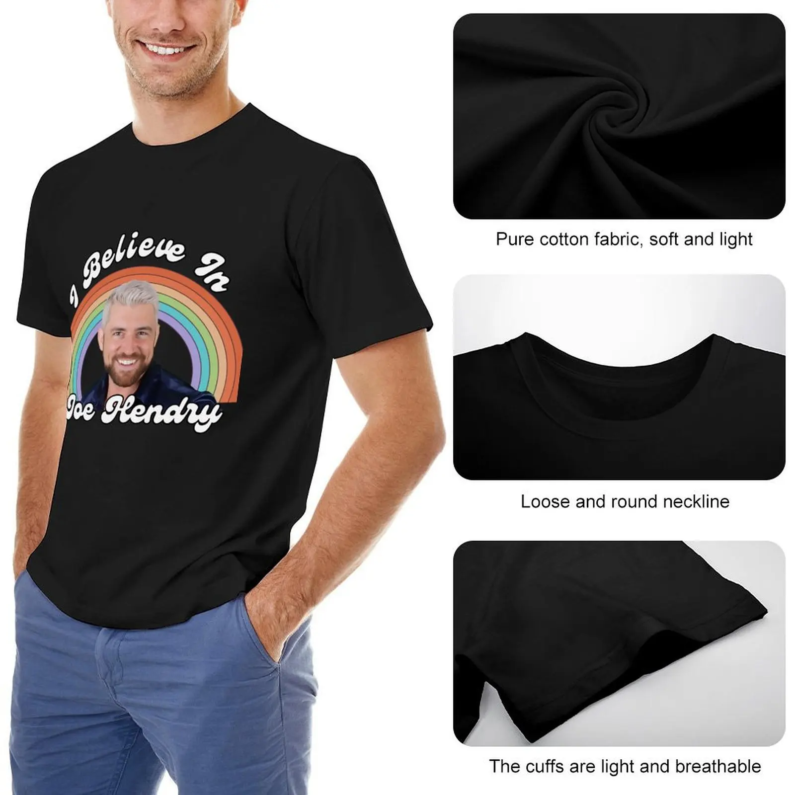 Joe Hendry T-Shirt street wear Short sleeve tee anime mens white t shirts image 5