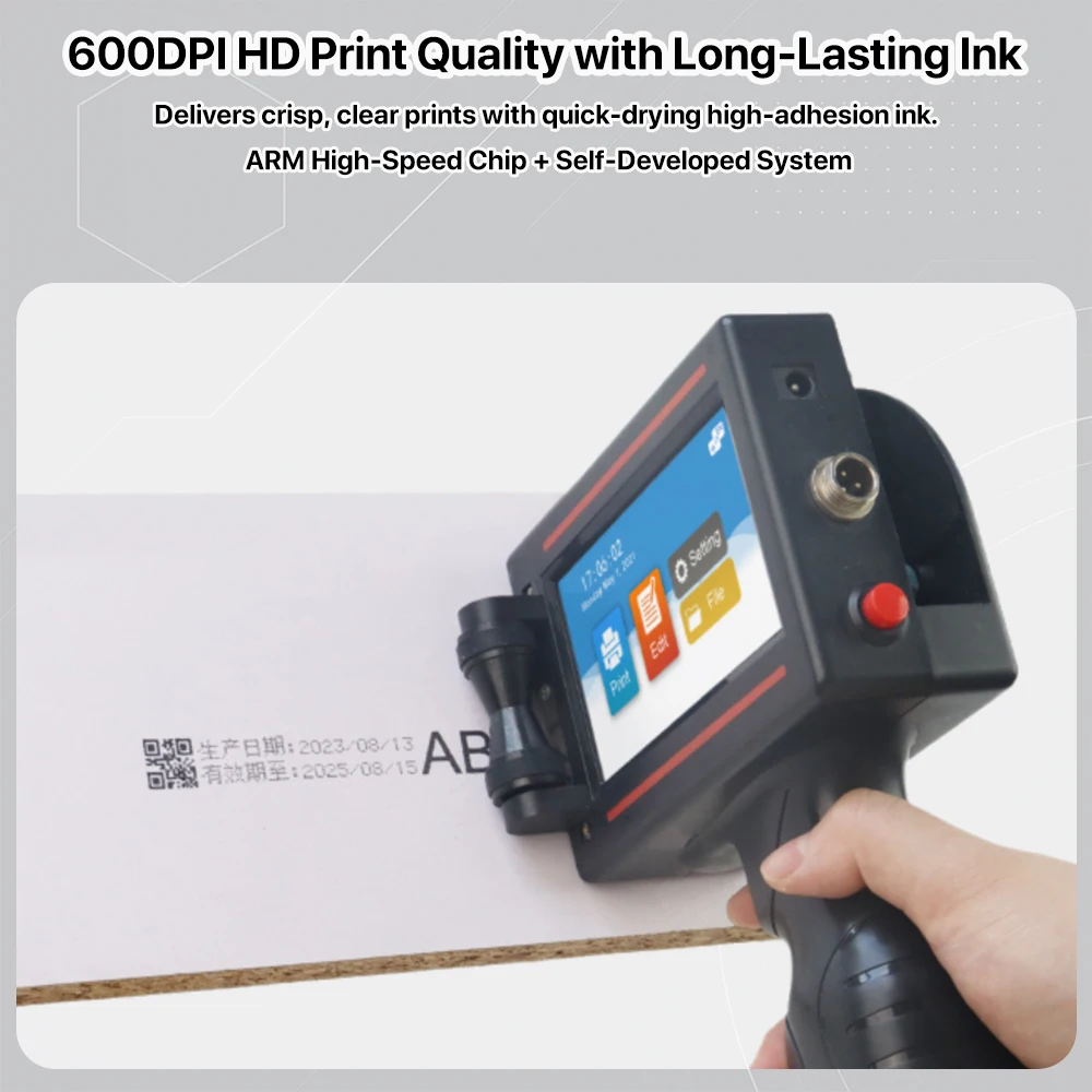 D10 600dpi 12.7mm Multipurpose Smart Handheld Portable 4.3Inch Mini Inkjet Printer for Wood Metal Packaging Sublimation