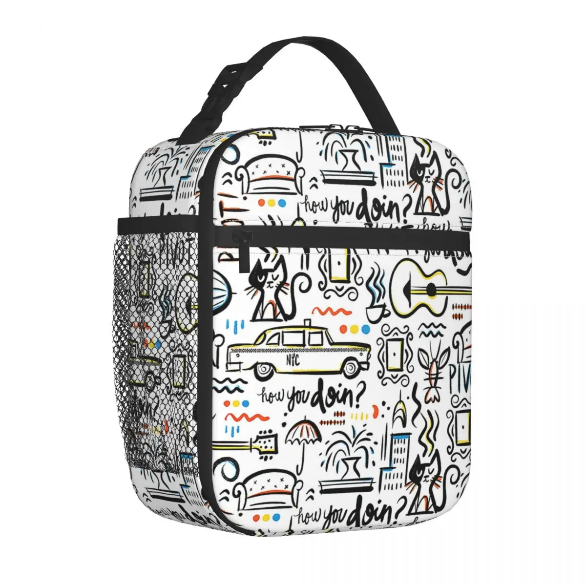 Friends TV Show Insulated Lunch Bags Cooler Bag Lunch Container Cartoon Graffiti Tote Lunch Box Girl Boy Beach Outdoor