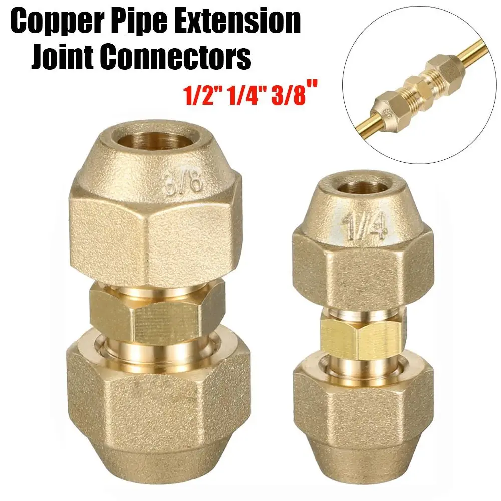 

Straight Pipe Extension Joint 1/2" 1/4" 3/8" With Flare Nuts Pipe Coupling Adapters Flare Connecting