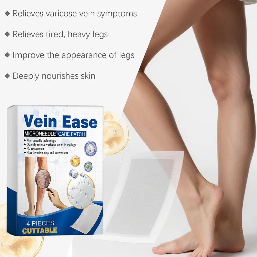 4pcs 0.2mm Leg care patches Microneedle Patch Set Flexible Fit Promotes Blood Circulation for Easy and Convenient Daily Leg Care