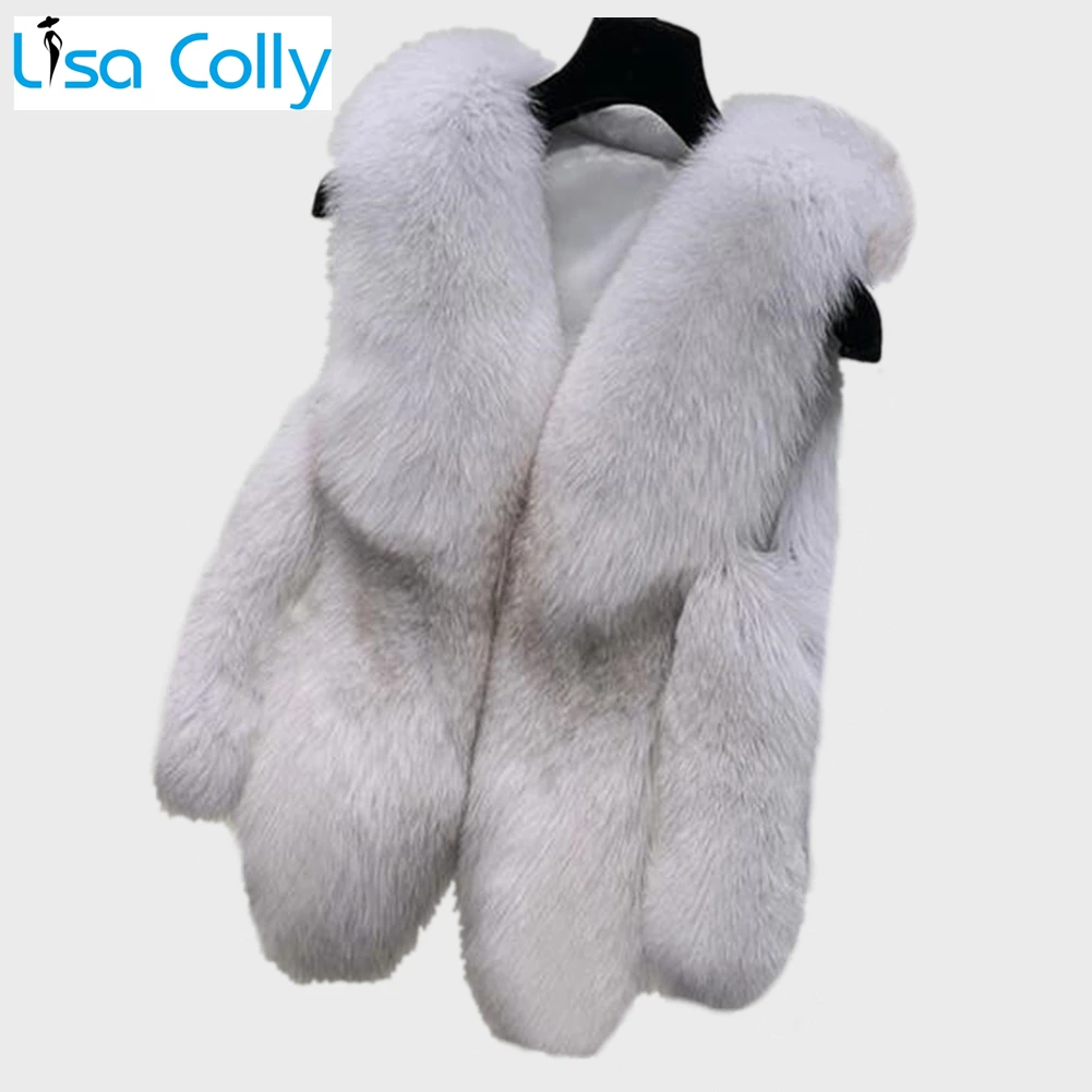 Women\'s Winter Outwear Sleeveless Faux Fur Short Vest Fluffy Warm Coat Jacket