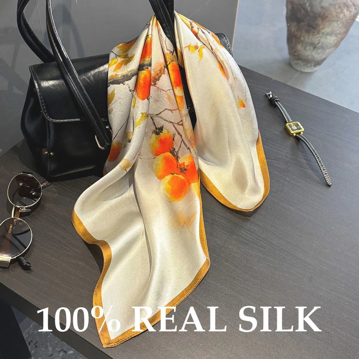 

100% натуральный чистый шелк, женские элегантные универсальные головные уборы, роскошные модные квадратные шарфы высокого качества, универсальная шаль, пончо