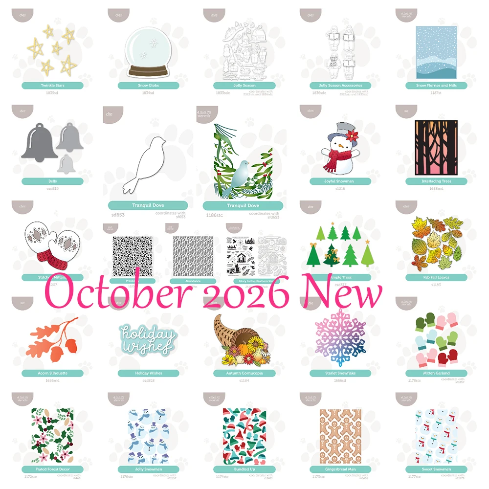 October 2026 New Jolly Snowmen Jolly Season Metal Cutting Dies Stamps Stencils for DIY Scrapbook Diary Production Handmade Cards