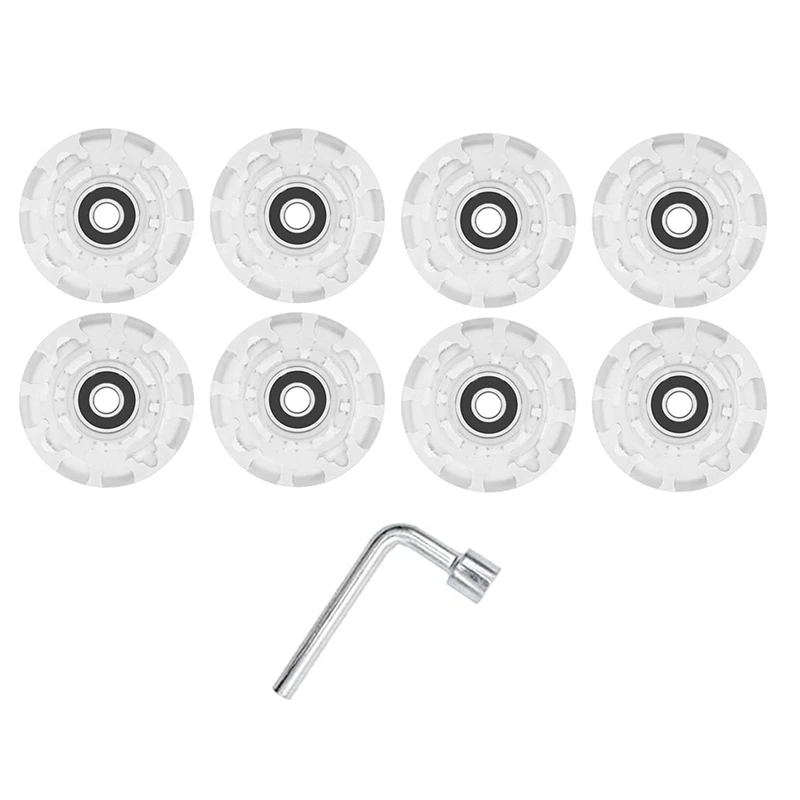 Lot de 8 roues de patin à roulettes améliorées avec roulements, pour patinage à double noyau intérieur ou extérieur et skateboard, 8 pipeline