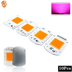 10pcs/lot AC110V 220V COB LED Chip Phyto Lamp Full Spectrum 10W 20W 30W 50W Led Diode Grow Lights Fitolampy for Seedlings Indoor