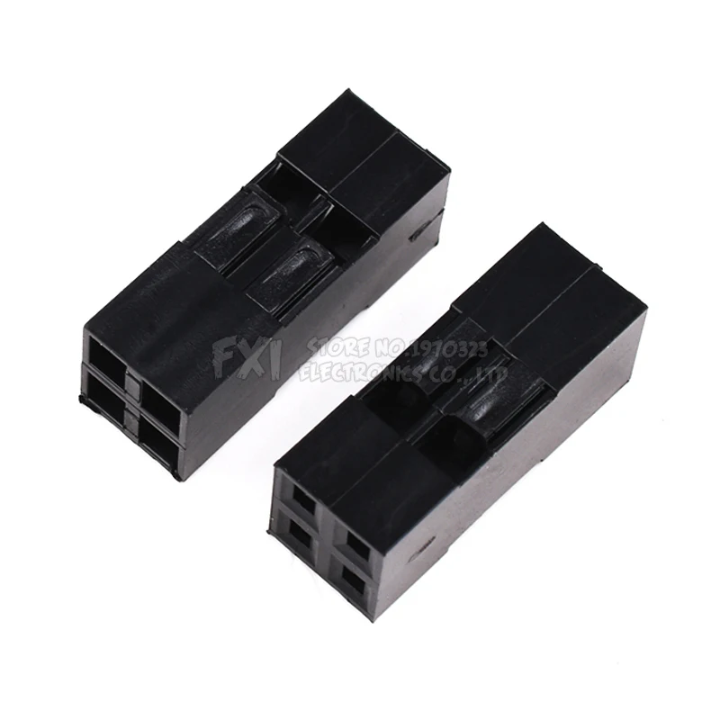 50PCS/LOT Dupont connector 2*2P 2*2 pin 4 Pin Double Row 2.54 mm Plastic Shell Through Hole Housing