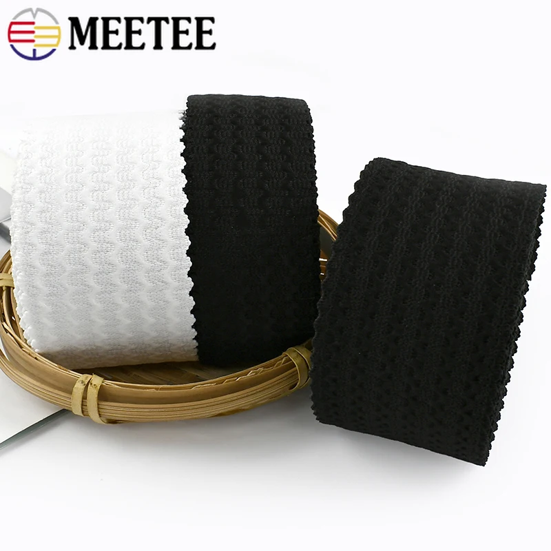

1-5Meters Meetee 40-70mm Nylon Elastic Bands Wave Pattern Stretch Rubber Band Skirt Clothes Elasticity Ribbon Sewing Accessories