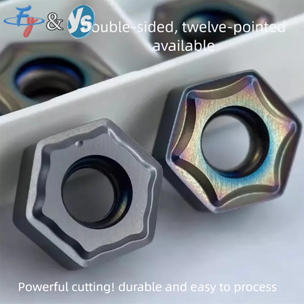 Double-Sided 12-Edges HNMG060410 Carbide Insert for Heavy Roughing, Break-Resistant Turning of Face/External