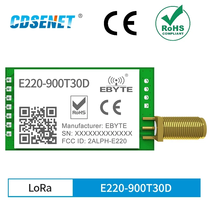 4 Buah LLCC68 868MHz 915MHz LoRa Modul Nirkabel 30dBm Jarak Jauh 10KM RSSI CDSENET E220-900T30D Penerima Pemancar UART