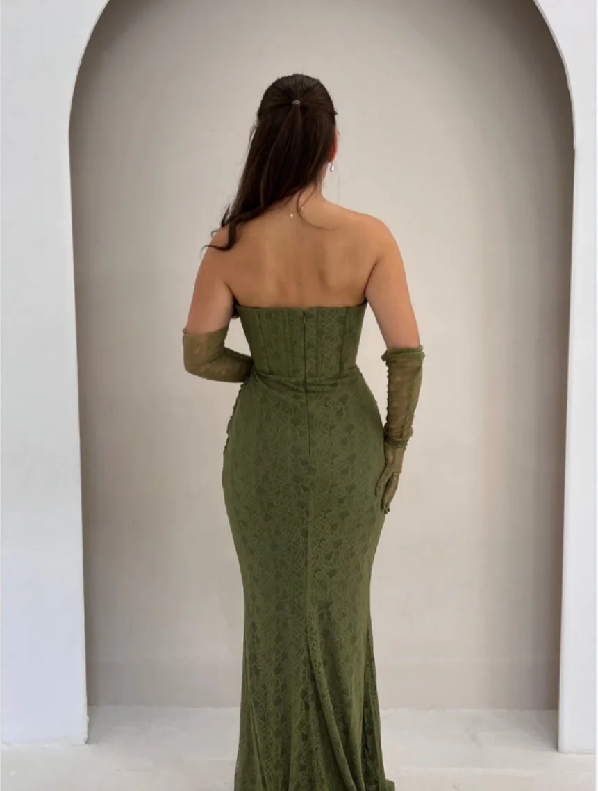 Nouveau Design Sexy bretelles cristal arête de poisson broderie taille plissée sirène soirée bal robe de soirée formelle