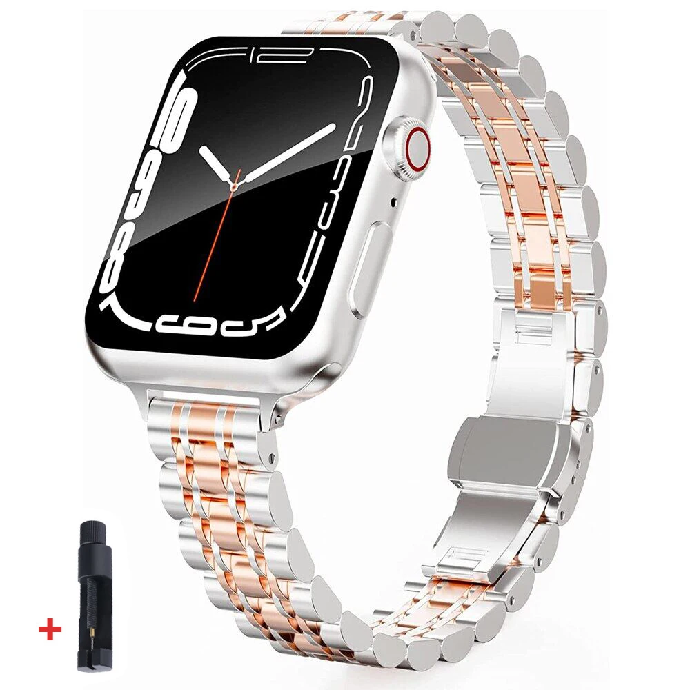 Stainless Steel Strap For Apple Watch Band 49mm 42mm 44mm Metal Bracelet iWatch Ultra Series 8 7 6 SE 5 4 3 for Women 45mm 41mm