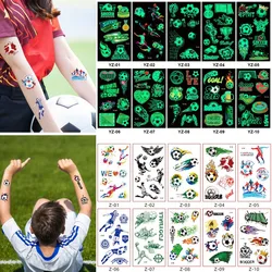 10Pcs/set New Luminous Tattoos Football Soccer Fan Fake Tattoo Sticker Tatoo Waterproof Tatto Hand Arm Foot For Gifts