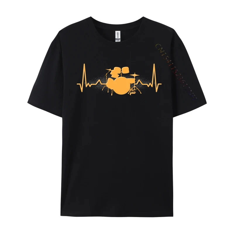 Music Musician Percussion Drum Set Drummer Heartbeat Drums Custom T-Shirts Tops Shirt Discount Customized Tops Shirt Design Men