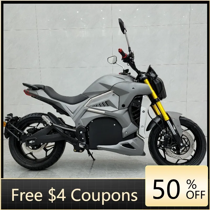 Rs New energy pollution-free electric motorcycle, 10,000 watts high-power motor, 72v lithium battery, cruising range of 300km.