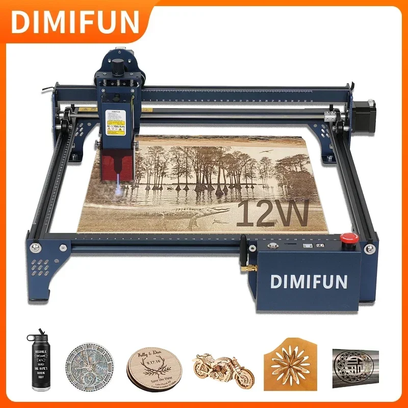 

DIMIFUN DM6 лазерный гравер резак для начинающих 12000 мм/мин 60 Вт DIY KIT телефон подключение деревообрабатывающий гравировальный станок по металлу