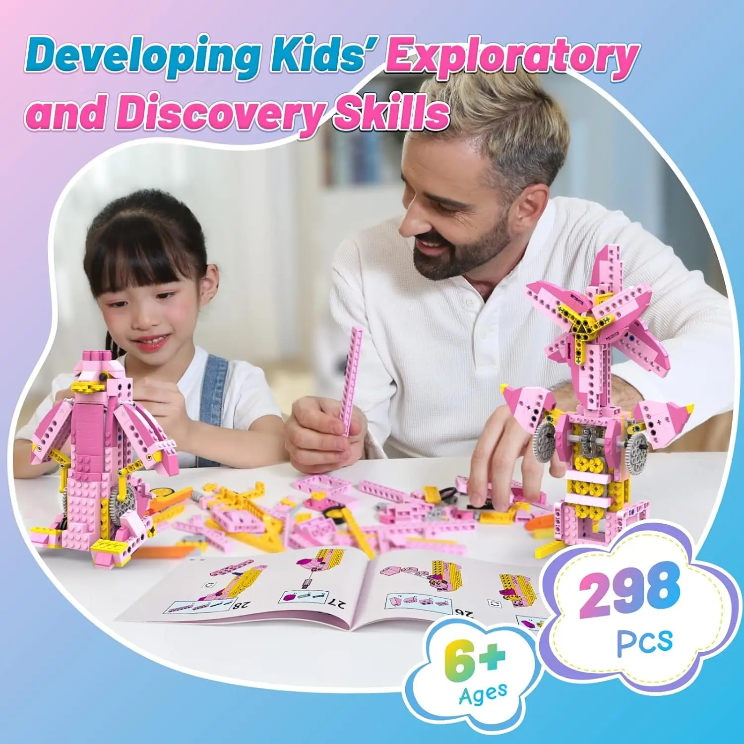 Apitor STEM Toys for Girls 8-in-1 Electric Motor Robotic Science Kits STEM Kit for Kids Age 8-10 Educational Craft Building Toys